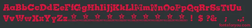 Cacha Font – Red Fonts on Black Background