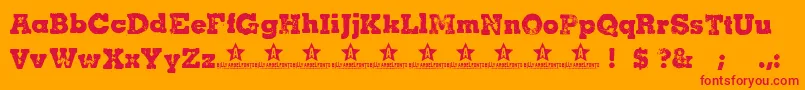 Cacha Font – Red Fonts on Orange Background