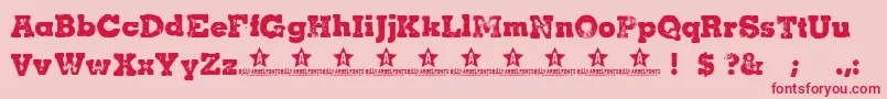 Cacha Font – Red Fonts on Pink Background
