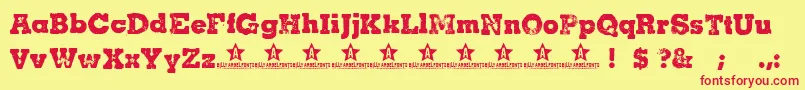 Cacha Font – Red Fonts on Yellow Background