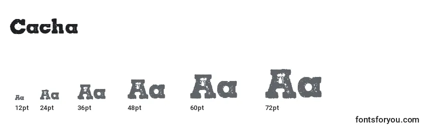 Размеры шрифта Cacha