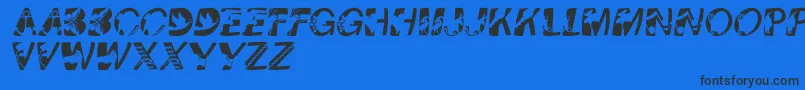 Pixcapswinding Font – Black Fonts on Blue Background