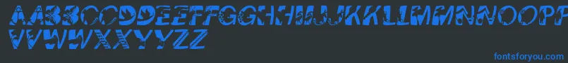 Pixcapswinding Font – Blue Fonts on Black Background