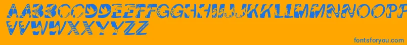 Pixcapswinding Font – Blue Fonts on Orange Background