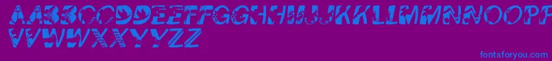 Pixcapswinding-Schriftart – Blaue Schriften auf violettem Hintergrund