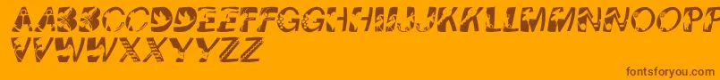 Pixcapswinding Font – Brown Fonts on Orange Background