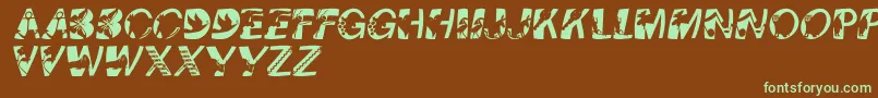 Шрифт Pixcapswinding – зелёные шрифты на коричневом фоне