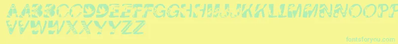 Pixcapswinding Font – Green Fonts on Yellow Background