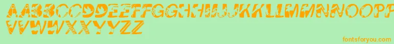 Pixcapswinding Font – Orange Fonts on Green Background