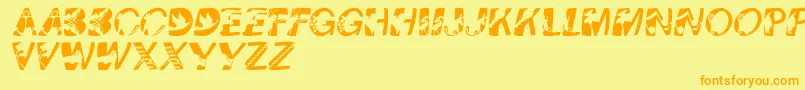 Pixcapswinding Font – Orange Fonts on Yellow Background