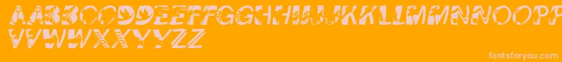 Pixcapswinding Font – Pink Fonts on Orange Background