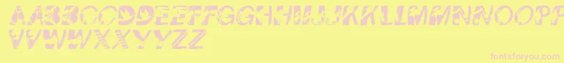 Шрифт Pixcapswinding – розовые шрифты на жёлтом фоне