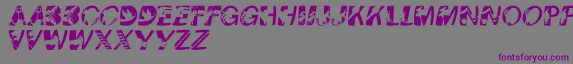 フォントPixcapswinding – 紫色のフォント、灰色の背景