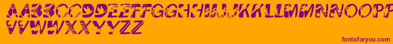 フォントPixcapswinding – オレンジの背景に紫のフォント