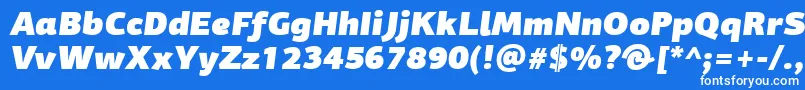 Шрифт PfagorasansproUltrablackitalic – белые шрифты на синем фоне
