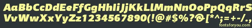 Czcionka PfagorasansproUltrablackitalic – żółte czcionki na czarnym tle
