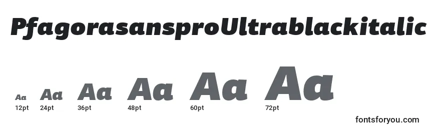 PfagorasansproUltrablackitalic Font Sizes