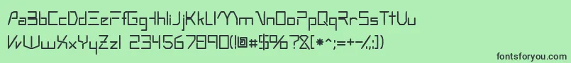 フォントOscillossk – 緑の背景に黒い文字