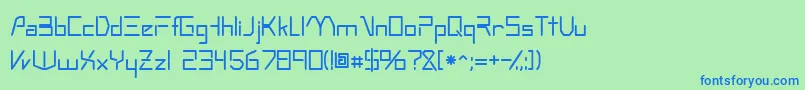 フォントOscillossk – 青い文字は緑の背景です。