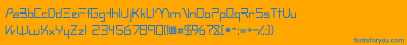 フォントOscillossk – オレンジの背景に青い文字