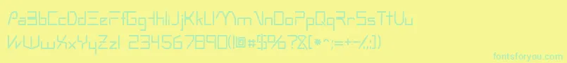 フォントOscillossk – 黄色い背景に緑の文字