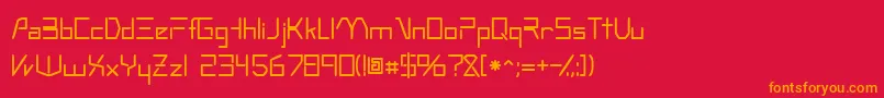 フォントOscillossk – 赤い背景にオレンジの文字