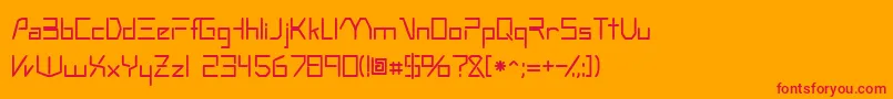 フォントOscillossk – オレンジの背景に赤い文字