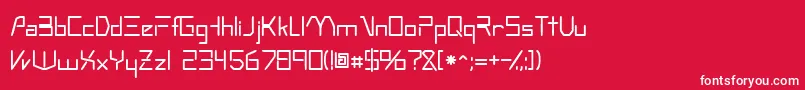 フォントOscillossk – 赤い背景に白い文字