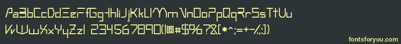 フォントOscillossk – 黒い背景に黄色の文字