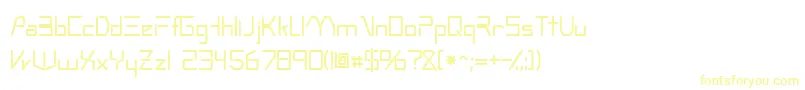 フォントOscillossk – 白い背景に黄色の文字