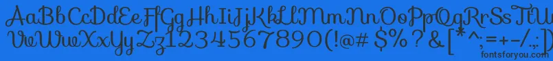 フォントSofiaRegular – 黒い文字の青い背景
