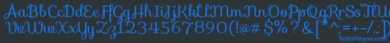 フォントSofiaRegular – 黒い背景に青い文字