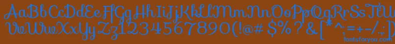 フォントSofiaRegular – 茶色の背景に青い文字