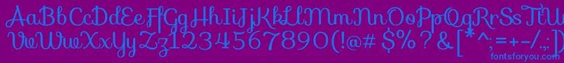 SofiaRegular-Schriftart – Blaue Schriften auf violettem Hintergrund