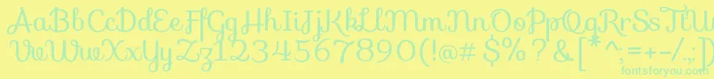 SofiaRegular Font – Green Fonts on Yellow Background