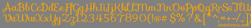 SofiaRegular-Schriftart – Orangefarbene Schriften auf grauem Hintergrund