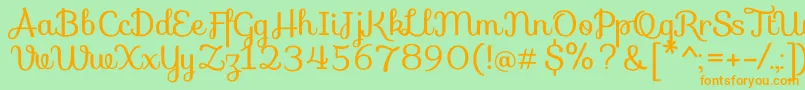 SofiaRegular Font – Orange Fonts on Green Background