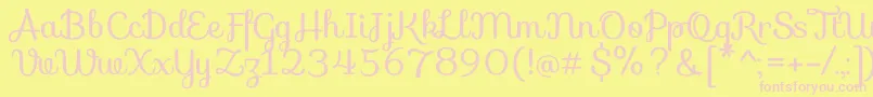 SofiaRegular Font – Pink Fonts on Yellow Background