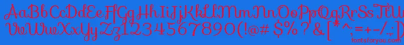 SofiaRegular Font – Red Fonts on Blue Background