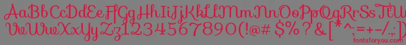 SofiaRegular-Schriftart – Rote Schriften auf grauem Hintergrund
