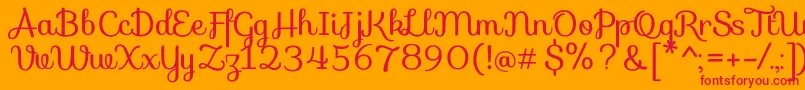 SofiaRegular Font – Red Fonts on Orange Background