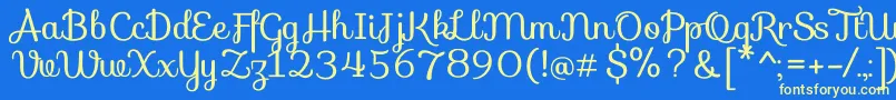 SofiaRegular Font – Yellow Fonts on Blue Background