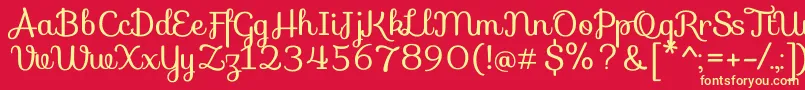SofiaRegular Font – Yellow Fonts on Red Background