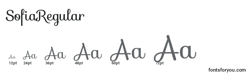 SofiaRegular Font Sizes