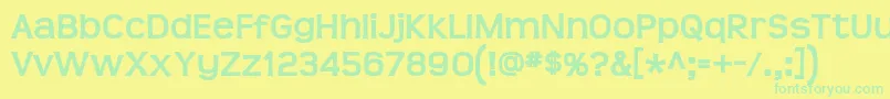TeenBd-Schriftart – Grüne Schriften auf gelbem Hintergrund