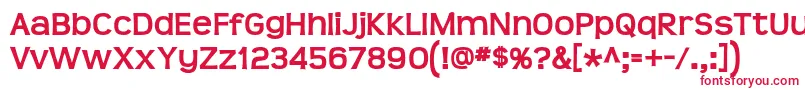 TeenBd Font – Red Fonts on White Background