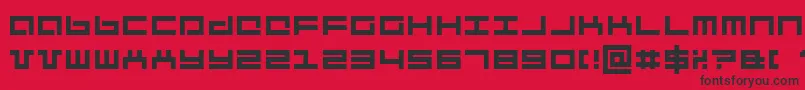 フォントMecha – 赤い背景に黒い文字