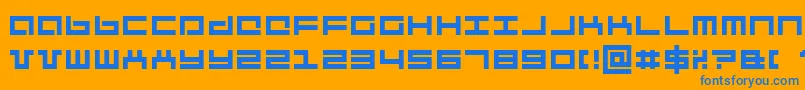 フォントMecha – オレンジの背景に青い文字