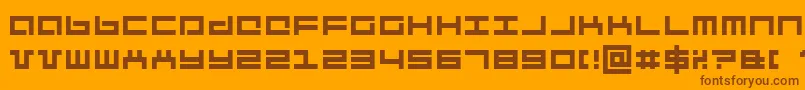 Police Mecha – polices brunes sur fond orange
