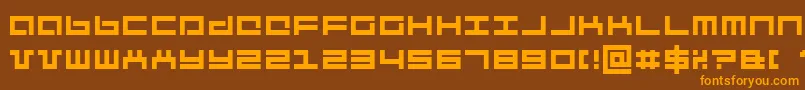Police Mecha – polices orange sur fond brun